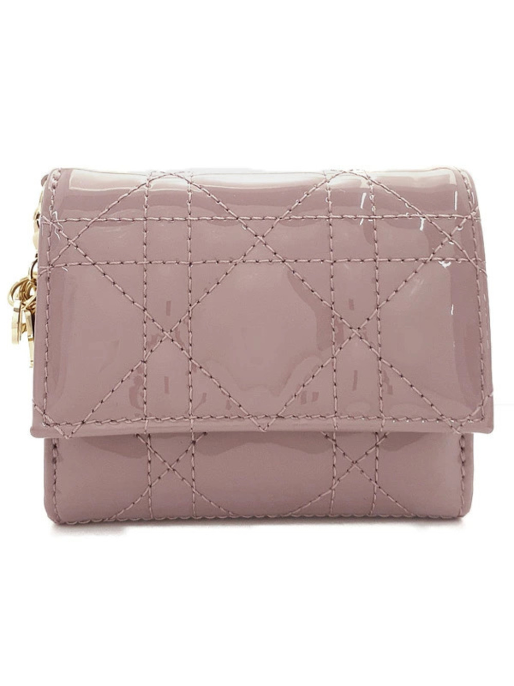 Christian Dior Lady Lotus Wallet Tri fold Short